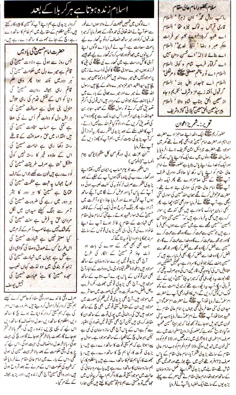 Minhaj-ul-Quran  Print Media CoverageDaily Niwa E Waqt Column